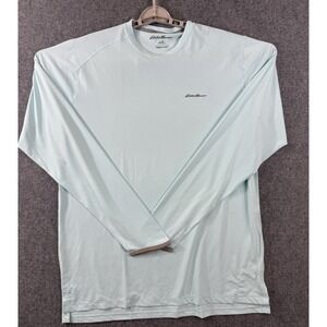NEW Eddie Bauer Solarfoil Long-Sleeve UPF 2.0 Crew T-Shirt Men's M‎ Pale Blue